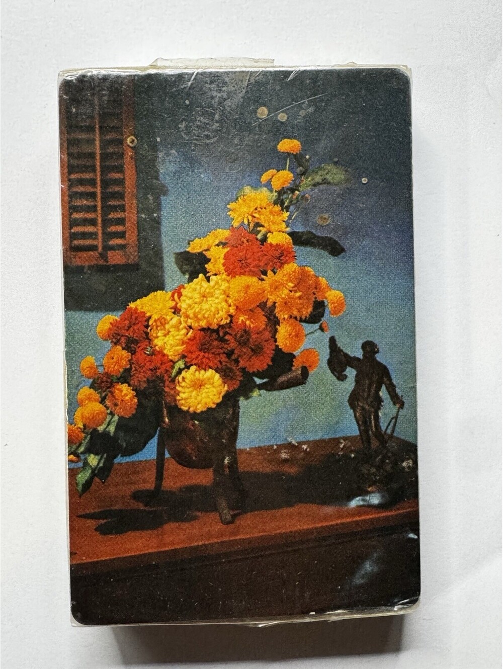 Vintage Stardust Plastic Coated Playing Cards Flowers On Desk - Sealed